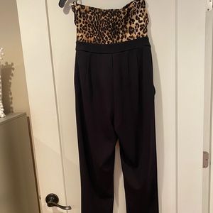 Express Black/Leopard Jumpsuit